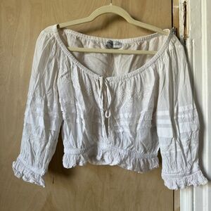 Maurie + Eve Boho Gypsy Crop Embroidered Top